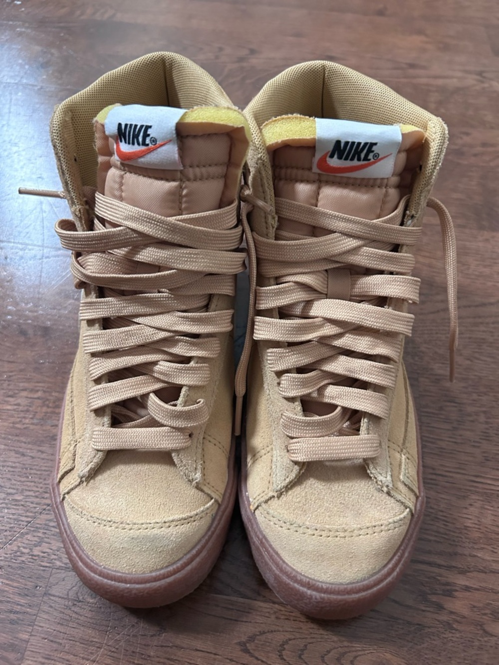 Nike Wheat Suede High-Top Sneakers with Gum Sole